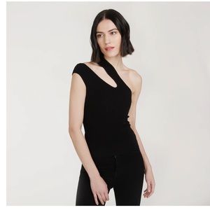 Cotton by Autumn Cashmere Slash One Shoulder Tank-Medium